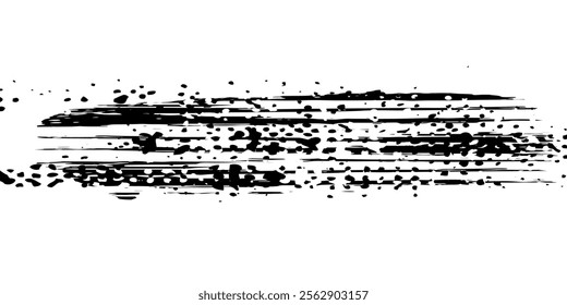 Grunge tire tracks, wheel braking marks. Silhouette of truck, car or motorcycle tread pattern.