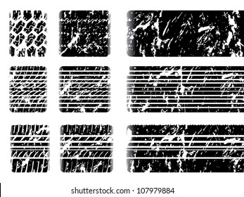 Grunge tire tread with skid mark