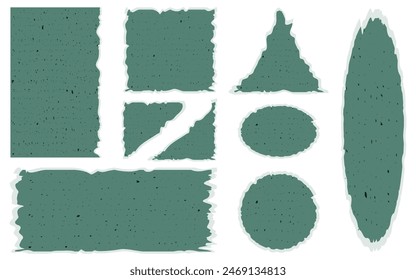 Grunge Torn texture paper Sheets isolated transparent background. Sharp Edges Ripped piece of dirty paper. Vector for web and social media. EPS 10