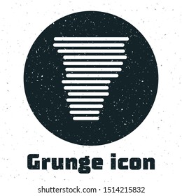 Grunge Tornado icon isolated on white background. Cyclone, whirlwind, storm funnel, hurricane wind or twister weather icon.  Vector Illustration