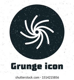 Grunge Tornado icon isolated on white background. Cyclone, whirlwind, storm funnel, hurricane wind or twister weather icon.  Vector Illustration