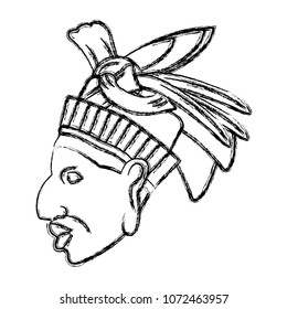 grunge tradional cacique sculpture native symbol