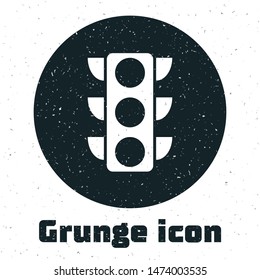 Grunge Traffic light icon isolated on white background.  Vector Illustration