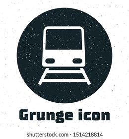 Grunge Train icon isolated on white background. Public transportation symbol. Subway train transport. Metro underground.  Vector Illustration