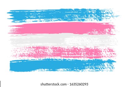 Grunge Transgender pride flag. Vector illustration Symbol of LGBT movement. LGBTQ community.