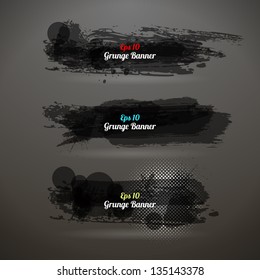 Grunge Transparency Banner. Vector Vintage Design. Black.