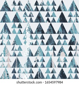 Grunge triangle seamless vector pattern