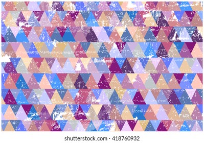 Grunge Triangles Vector Background.Color Vector Background with Grunge Triangles.