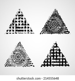 Grunge triangles. Vector illustration
