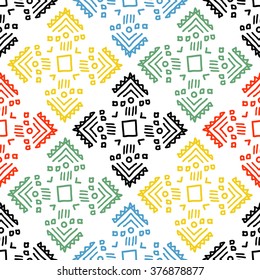 Grunge tribal  seamless pattern. Ethnic texture
