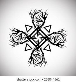 Grunge Tribal Tattoo Element. Aztec Style. Vector Illustration. 