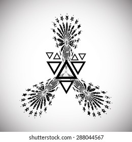 Grunge Tribal Tattoo Element. Aztec Style. Vector Illustration. 