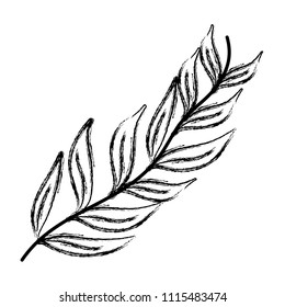 grunge tropical branch leaves plant style