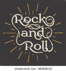 Grunge  t-shirt graphic design, grange print stamp "rock 'n' roll", creative design, Vector