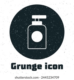 Grunge Tube of hand cream icon isolated on white background. Monochrome vintage drawing. Vector