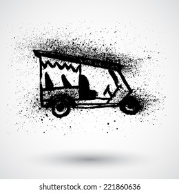 Grunge tuk tuk icon