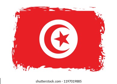 Grunge Tunisia flag.flag of Tunisia,banner vector illustration. Vector illustration eps10.