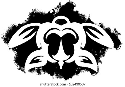 Grunge turtle symbol