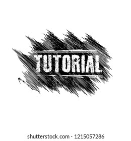 Grunge tutorial emblem, label, badge, logo. grunge stamp