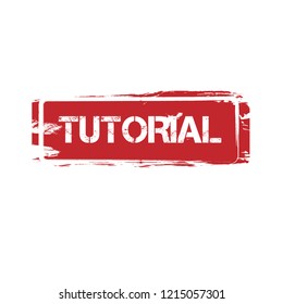 Grunge tutorial emblem, label, badge, logo. grunge stamp