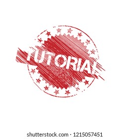 Grunge tutorial emblem, label, badge, logo. grunge stamp