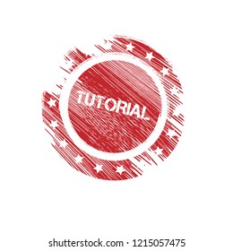 Grunge tutorial emblem, label, badge, logo. grunge stamp