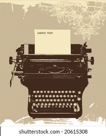 grunge typewriter, vector design