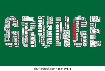 grunge typography 3d text word art vector illustration grunge word cloud