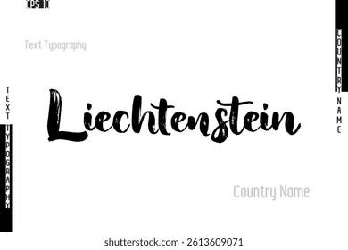 Grunge Typography Lettering Text Of Country Name Liechtenstein