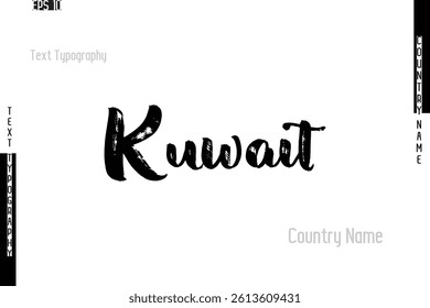Grunge Typography Lettering Text Of Country Name Kuwait