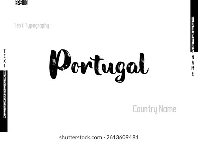 Grunge Typography Lettering Text Of Country Name Portugal