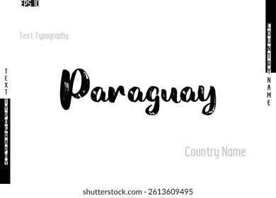 Grunge Typography Lettering Text Of Country Name Paraguay