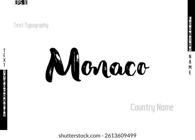 Grunge Typography Lettering Text Of Country Name Monaco