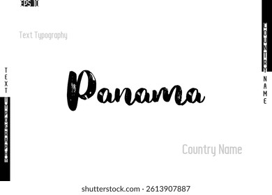 Grunge Typography Lettering Text Of Country Name Panama
