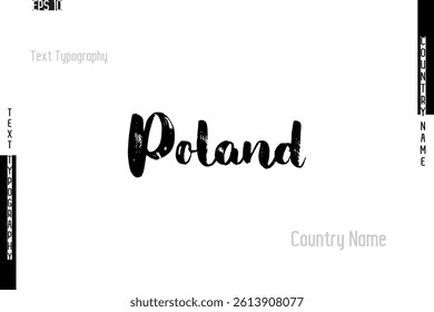 Grunge Typography Lettering Text Of Country Name Poland