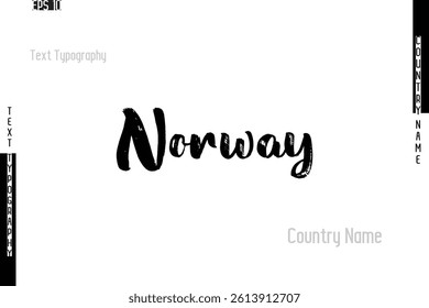 Grunge Typography Lettering Text Of Country Name Norway
