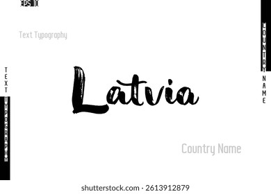 Grunge Typography Lettering Text Of Country Name Latvia