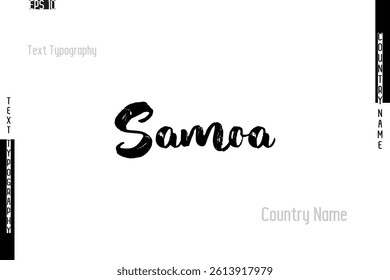 Grunge Typography Lettering Text Of Country Name Samoa
