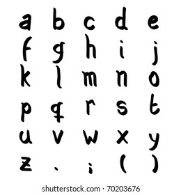 Grunge Typography in vector. Stencil, Painted letters and numbers.