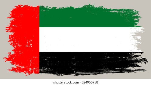 Grunge UAE flag.United Arab Emirates flag vector.