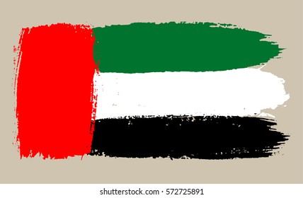 Grunge UAE flag.Vector flag of United Arab Emirates.