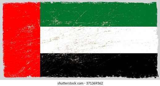 Grunge UAE flag.Vector illustration.