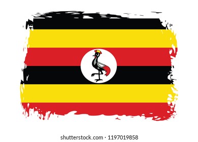 Grunge Uganda flag.flag of Uganda,banner vector illustration. Vector illustration eps10.