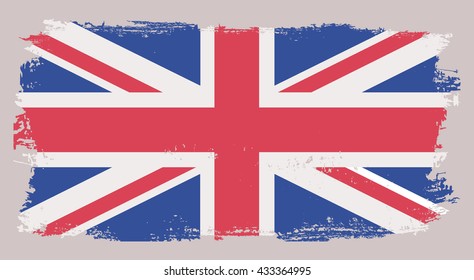 Grunge UK flag.Old British flag.Vector.
