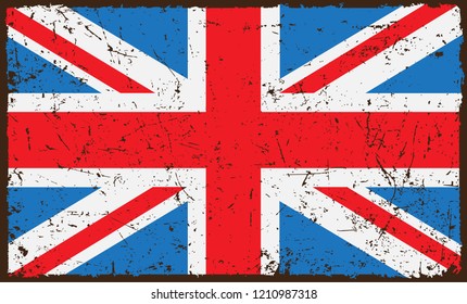 Grunge UK flag.Old dirty British flag.