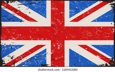 Grunge UK flag.Old Union Jack flag.