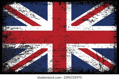 Grunge UK flag. Vector British flag.