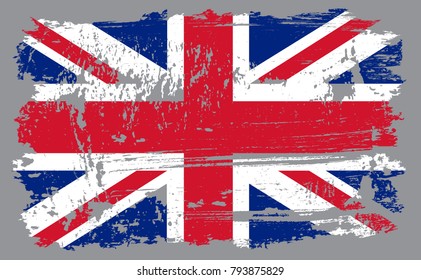 Grunge UK flag. Vector British flag.