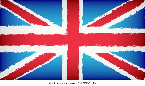 Grunge UK Flag.Old vintage flag of United Kingdom.