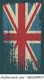 Grunge UK flag. Vintage United Kingdom flag grunge style. 